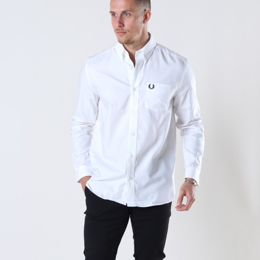 RAF SIMONS FRED PERRY LOGO BUTTON DOWN SHIRT
